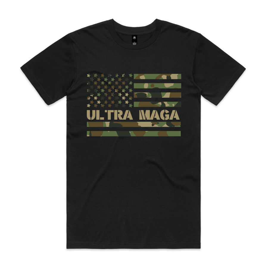 Ultra Maga Camo Flag T-Shirt