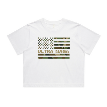 Ultra Maga Camo Flag Crop Tee